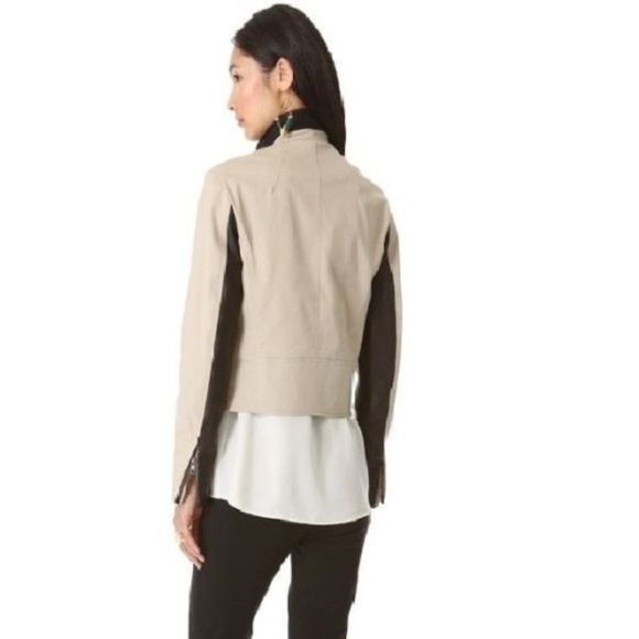 Theory Velea Stretch Cotton/Leather Panel Jacket - Picture 2 of 3